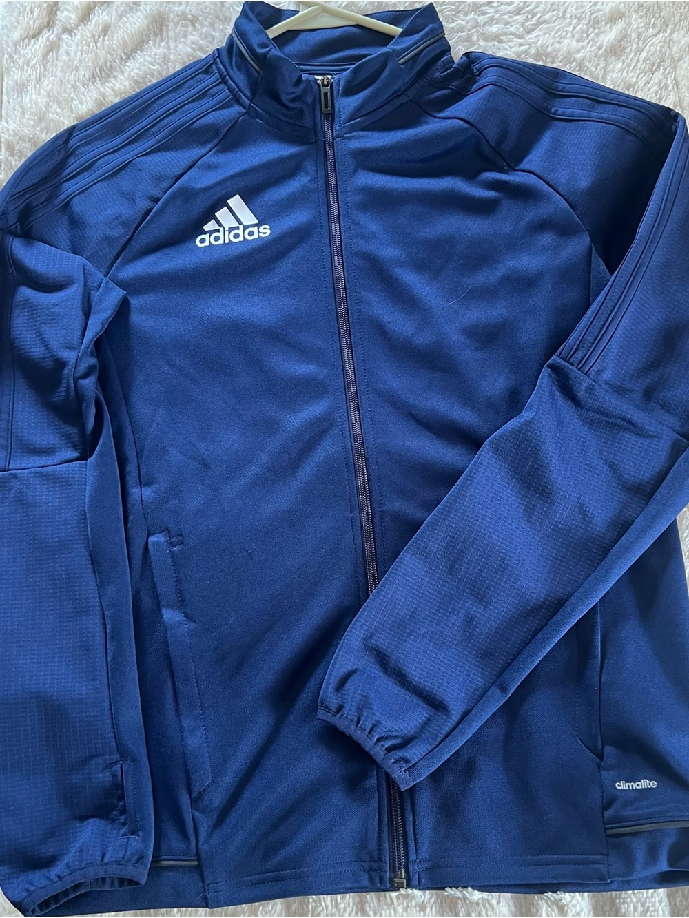 Adidas Boys  Navy Blue Full-Zip Training Jacket